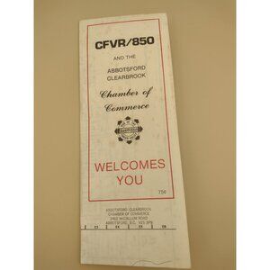 Vintage 1970s CFVR/850 Abbotsford BC Canada Clearbrook Chamber Of Commerce Map